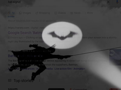Google Batman (Bruce Wayne, Gotham City, Bat-Signal) Easter Egg